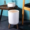 DYPASA Wastepaper Basket 14.2" X 8.6" Push Top Trash Can with Lid Tall Feet Garbage Can Round Trash Can with Legs - Kitchen/Bathroom Trash Can I 1.8 Gallons-7 Liters Garbage Can (Color : Large) view 4