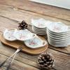 Bicuzat Floral Flowers Tea Bag Holder Tea Porcelain Accessories Teapot Shaped Tea Bag Coaster Resting Caddy Saucer 4 Inch/10cm-Set of 40 view 4