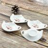 Bicuzat Polka Dot and Flowers Tea Bag Holder Tea Porcelain Accessories Teapot Shaped Tea Bag Coaster Resting Caddy Saucer 4 Inch/10cm-Set of 40 view 2