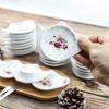 Bicuzat Polka Dot and Flowers Tea Bag Holder Tea Porcelain Accessories Teapot Shaped Tea Bag Coaster Resting Caddy Saucer 4 Inch/10cm-Set of 40 view 3