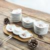 Bicuzat Polka Dot and Flowers Tea Bag Holder Tea Porcelain Accessories Teapot Shaped Tea Bag Coaster Resting Caddy Saucer 4 Inch/10cm-Set of 40 view 4