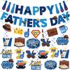 35Pcs Happy Fathers Day Decorations, Happy Fathers Day Banner Fathers Day Hanging Decorations, Fathers Day Decorations for Party, Fathers Day Decorations for the Home view 1