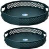 DEPILA Storage Bins 2Pcs Kitchen Turntable Storage Basket Box Rotating Non-Slip Plastic Spice Rack Spinning Tray Organizer with Handles for Cabinet Shelf view 1