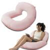 INSEN Reading Pillow, Back Pillow for Sitting in Bed and Couch, Gaming Pillow for Adults, Sit Up Support for Bed, Pink Bubble Velvet view 1