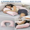 INSEN Reading Pillow, Back Pillow for Sitting in Bed and Couch, Gaming Pillow for Adults, Sit Up Support for Bed, Pink Bubble Velvet view 4