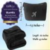 BlueHills 2-Pack Mini Premium Soft Plush Travel Blanket Pillow Airplane Essentials Flight Throw in Bag with Hand Luggage Strap Backpack Clip Accessories Portable Traveling Plane Blankets Black - M25 view 3