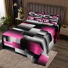 jejeloiu Pink Gray Black Abstract Bedspread Twin Size Modern Geometric Art Coverlet Set Geometry Rectangle Room Decorative Quilted Coverlet Quilted Set 2Pcs Bedspreads Quilt view 1