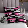 jejeloiu Pink Gray Black Abstract Bedspread Twin Size Modern Geometric Art Coverlet Set Geometry Rectangle Room Decorative Quilted Coverlet Quilted Set 2Pcs Bedspreads Quilt view 4