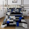 jejeloiu Blue Gray Black Abstract Bedspread Queen Size Modern Geometric Art Coverlet Set Geometry Rectangle Room Decorative Quilted Coverlet Quilted Set 3Pcs Bedspreads Quilt view 2