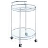 Coaster Home Furnishings Chrissy Round Glass Shelf Metal Bar Cart Chrome 181367 view 1