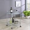 Coaster Home Furnishings Chrissy Round Glass Shelf Metal Bar Cart Chrome 181367 view 2