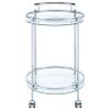 Coaster Home Furnishings Chrissy Round Glass Shelf Metal Bar Cart Chrome 181367 view 3