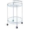 Coaster Home Furnishings Chrissy Round Glass Shelf Metal Bar Cart Chrome 181367 view 4
