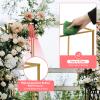10Pcs Gold Wedding Centerpieces for Tables Wedding Flower Stand Gold Vase Column Flower Stand Rectangular Geometric Flower Rack Metal Plating Floral Decor Bouquet Holder for Wedding Party Event view 4