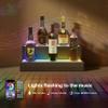 Cubehom LED Lighted Bar Liquor Shelves, 20 Inch Bar Bottle Display Shelf with App & Remote Control, 2 Tier for Home Bar, Party, Walnut view 4