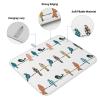 Orange Teal Plaid Dish Drying Mat for Kitchen Counter, Rustic Turquoise Spring Floral Birds Absorbent Reversible Dish Drainer Rack Mats for Coffee Bar Mats 18''x24'' 1 PCS view 2