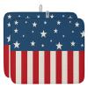4th of July Dish Drying Mat for Kitchen Counter, Linen Texture Patriot Independence Day Absorbent Reversible Dish Drainer Rack Mats for Coffee Bar Mats 18''x24'' 2 PCS view 1