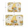 Sunflower Gnomes Dish Drying Mat for Kitchen Counter, Spring Farm Bee Blooming Floral Absorbent Reversible Dish Drainer Rack Mats for Coffee Bar Mats 16''x18'' 1 PCS view 3