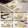 Sunflower Gnomes Dish Drying Mat for Kitchen Counter, Spring Farm Bee Blooming Floral Absorbent Reversible Dish Drainer Rack Mats for Coffee Bar Mats 16''x18'' 1 PCS view 4