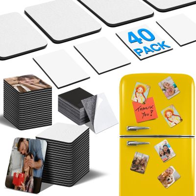 40 Pack Sublimation Magnet Blanks Set,Personalized Sublimation Refrigerator Magnet for Home Kitchen Microwave Oven Decor with 40PCS Soft Blank Rubber Pad(2.4''x3.1''), 40PCS DIY Soft Magnetic