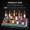 Cubehom LED Lighted Liquor Bottle Display Shelf, 24 Inch Bar Display Shelf, DIY Illuminated Bottle Shelf App & Remote Control, 3 Step Freestanding Holding Bottles Home Bar, Party, Grey JCFA20-1 view 2