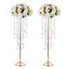 NUPTIO Gold Vase Wedding Centerpieces: 2 Pcs 29.5in Tall Crystal Flower Stand for Tables Elegant Metal Flowers Arrangement Vases for Weddings Birthday Party Anniversary Reception Home Decorations view 1