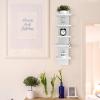 Bloddream 5 Tier Wall Shelves White, Vertical Column Shelf Floating Storage Home Decor Organizer Tall Tower Design Utility Shelving Bedroom Living Room, 30.7inch view 3
