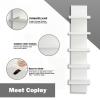 Bloddream 5 Tier Wall Shelves White, Vertical Column Shelf Floating Storage Home Decor Organizer Tall Tower Design Utility Shelving Bedroom Living Room, 30.7inch view 4