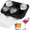 3 Rose & 3 Heart Shaped Ice Cube Tray, MEETRUE Silicone Ice Cube Tray with Clear Funnel-type Lid Novelty Rose Ice Cube Mold Ice Ball Maker Mold Ice Tray for Cocktails Whiskey Chilled Drinks,Black view 1
