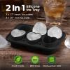 3 Rose & 3 Heart Shaped Ice Cube Tray, MEETRUE Silicone Ice Cube Tray with Clear Funnel-type Lid Novelty Rose Ice Cube Mold Ice Ball Maker Mold Ice Tray for Cocktails Whiskey Chilled Drinks,Black view 2