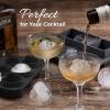 3 Rose & 3 Heart Shaped Ice Cube Tray, MEETRUE Silicone Ice Cube Tray with Clear Funnel-type Lid Novelty Rose Ice Cube Mold Ice Ball Maker Mold Ice Tray for Cocktails Whiskey Chilled Drinks,Black view 3