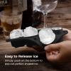 3 Rose & 3 Heart Shaped Ice Cube Tray, MEETRUE Silicone Ice Cube Tray with Clear Funnel-type Lid Novelty Rose Ice Cube Mold Ice Ball Maker Mold Ice Tray for Cocktails Whiskey Chilled Drinks,Black view 4