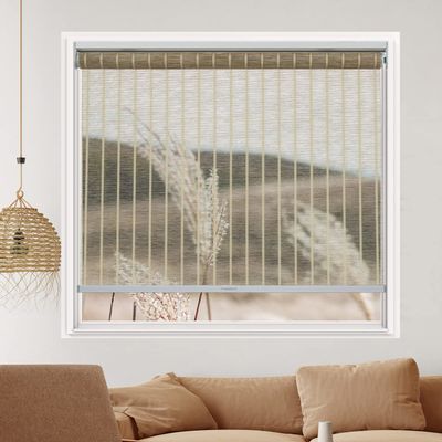 Tonature Natural Bamboo Look Cordless Window Blinds, Free-Stop Shades & Blinds, Light Filtering Roller Shades for Home, Roller Window Shades, Door Blinds for Windows, Beige, 70.5" W x 48" H