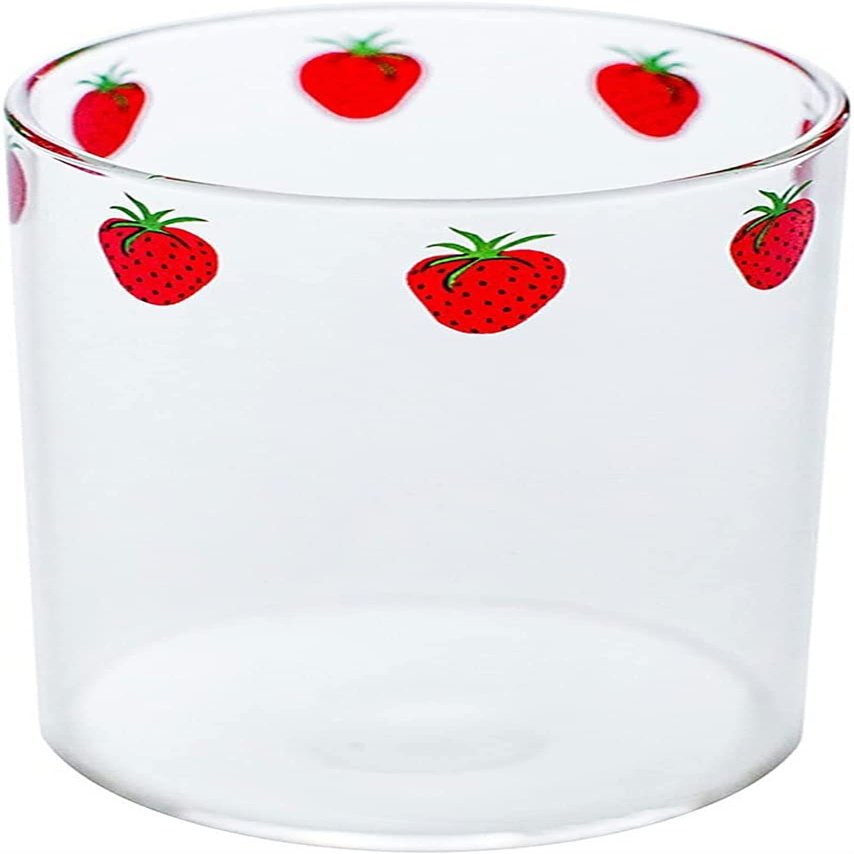 Coffee Cups Ceramic Strawberry Cute Glass Straw Creative Transparent Water Cup Milk Housewarming