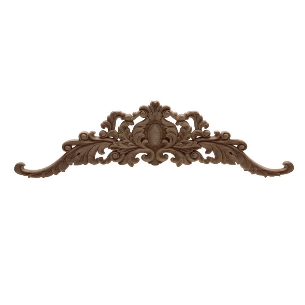 Onlay Wood Mouldings Wood Applique Wood Decal Carved UnpaintedLong Large Leaves Flower Rubber Wood Corner Furniture,C250,5