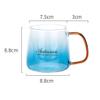 Coffee Mugs Clear Glass Coffee Mugs with Handle Colorful Painted Cups for Breakfast Coffee/Water/Oat/Tea/Milk Mug Large Gifts Blue for Coffee Milk view 2