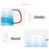 Coffee Mugs Clear Glass Coffee Mugs with Handle Colorful Painted Cups for Breakfast Coffee/Water/Oat/Tea/Milk Mug Large Gifts Blue for Coffee Milk view 3