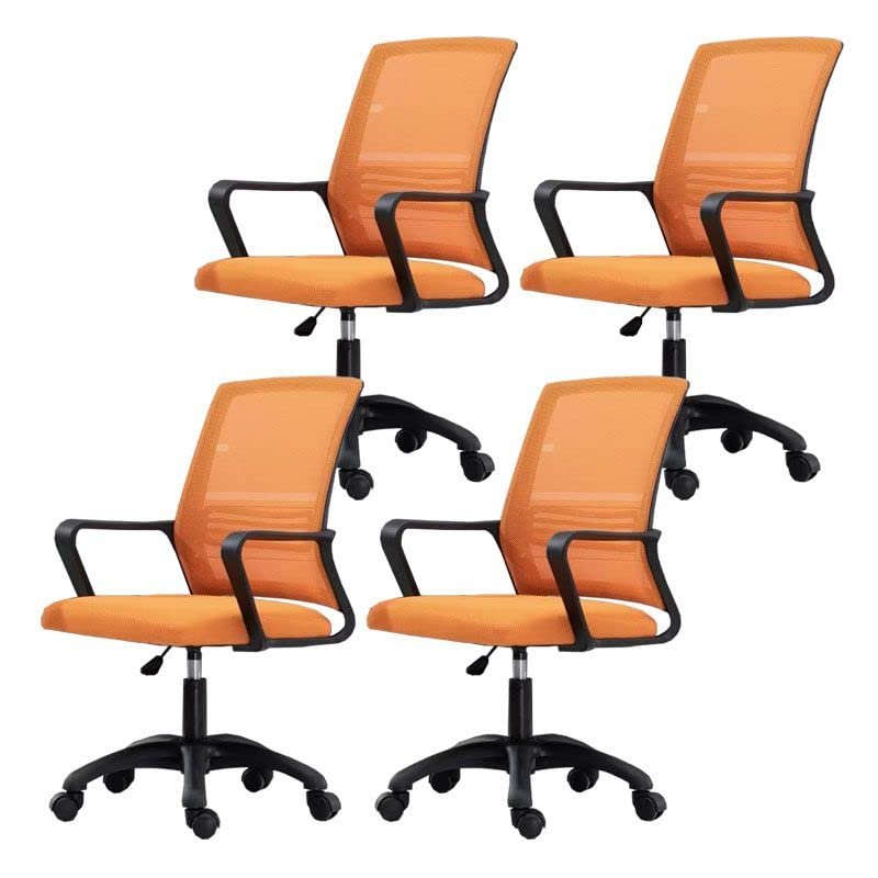 CraftThink Ergonomic Office Chair, Swivel Rolling Home Office Desk Computer Chair Reclining High Back Mesh Chair Gaming Chair with Lumbar Support, Tilt Available, Orange& Black 4 Pieces Set