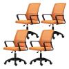 CraftThink Ergonomic Office Chair, Swivel Rolling Home Office Desk Computer Chair Reclining High Back Mesh Chair Gaming Chair with Lumbar Support, Tilt Available, Orange& Black 4 Pieces Set view 1