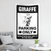 gaeruite Decor For Man Cave Giraffe Parking Only Tapestry Wall Hanging Asthetic Bedroom Assecories (Size : 75X100CM) view 3