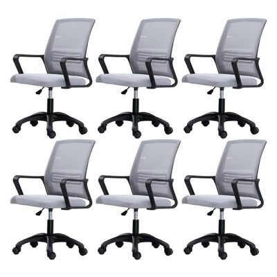 CraftThink Ergonomic Office Chair, Swivel Rolling Home Office Desk Computer Chair Reclining High Back Mesh Chair Gaming Chair with Lumbar Support, Tilt Available, Gray& Black 6 Pieces Set