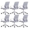 CraftThink Ergonomic Office Chair, Swivel Rolling Home Office Desk Computer Chair Reclining High Back Mesh Chair Gaming Chair with Lumbar Support, Tilt Available, Gray& White 6 Pieces Set view 1