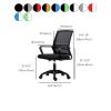 CraftThink Ergonomic Office Chair, Swivel Rolling Home Office Desk Computer Chair Reclining High Back Mesh Chair Gaming Chair with Lumbar Support, Tilt Available, Gray& White 6 Pieces Set view 3