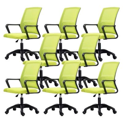 CraftThink Ergonomic Office Chair, Swivel Rolling Home Office Desk Computer Chair Reclining High Back Mesh Chair Gaming Chair with Lumbar Support, Tilt Available, Green& Black 8 Pieces Set