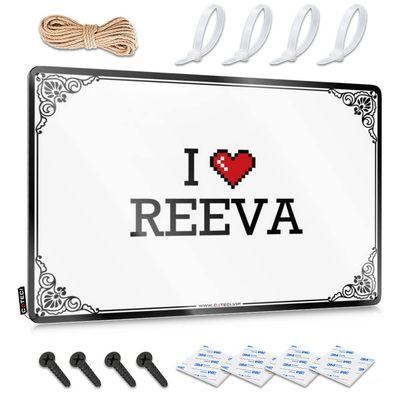Abipuir Garage Tin Sign I Love Reeva Tin Sign Playroom Furniture Basement Decor (Color : Colour, Size : 20X30CM)