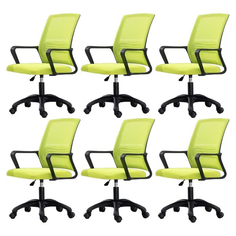 CraftThink Ergonomic Office Chair, Swivel Rolling Home Office Desk Computer Chair Reclining High Back Mesh Chair Gaming Chair with Lumbar Support, Tilt Available, Green& Black 6 Pieces Set