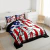 Erosebridal Teen Boys Hunting Fishing Bedding Sets for Men Full Grunge American Flag Comforter Wild Animal Bass Fish Duck Deer Bear Comforter Set Red Blue Black White Quilt Duvet Insert 3 Pcs view 3