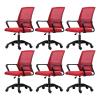 CraftThink Ergonomic Office Chair, Swivel Rolling Home Office Desk Computer Chair Reclining High Back Mesh Chair Gaming Chair with Lumbar Support, Tilt Available, Red& Black 6 Pieces Set view 1