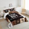 Boys Western Bull Skull Bedding Sets Brown Southwestern Boho Aztec Twin Comforter Set for Men Tribal Arrows Cowboy Quilt Comforter Wild West Longhorn Cattle Quilt Duvet Western Room Decor 2 Pcs view 4