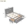 Full Size Bed Frame with Headboard and Drawers, Wood Full Bed Frame with Storage, Platform Bed Frame Full with Shelf on The End of The Bed,No Box Spring Needed (Gray) view 2